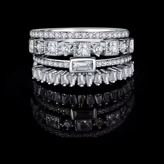 Set de 4 Anillos Plata 925 5A